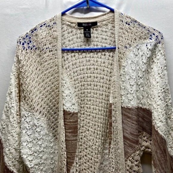 Style & Co Women's Open Front Cardigan Medium 3/4 Sleeve Knit Cover Up $69 NWT - Picture 2 of 13